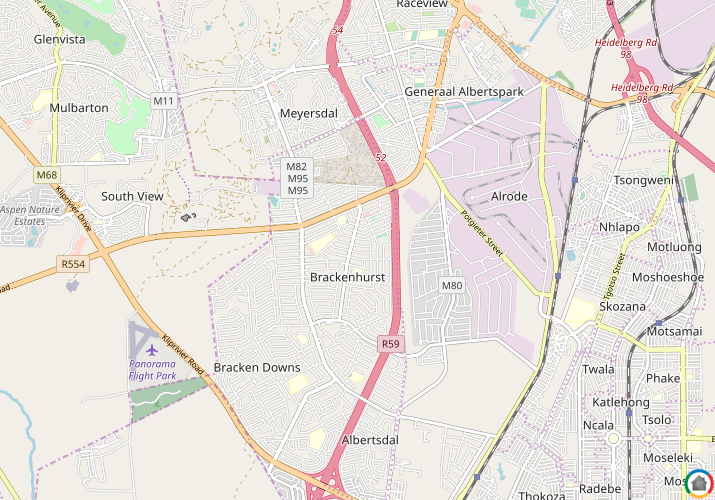 Map location of Brackenhurst